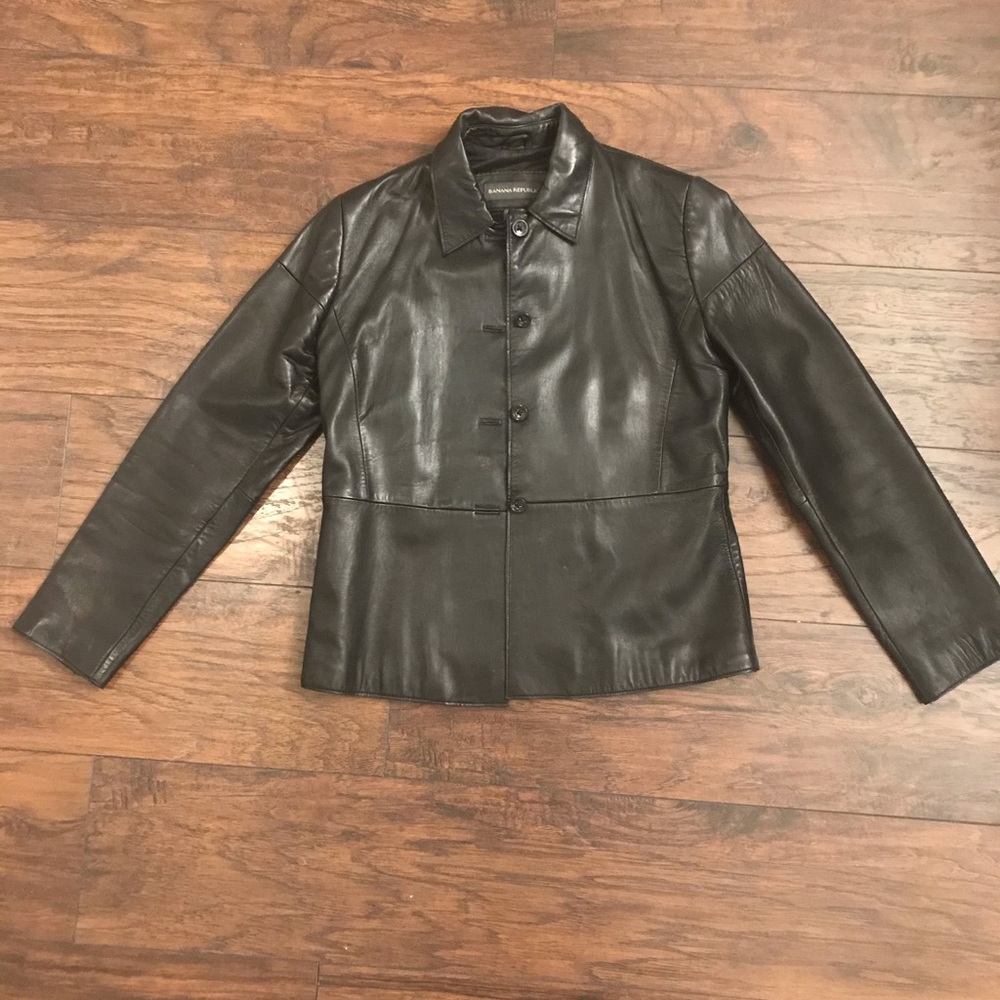 Banana Republic black, leather jacket
